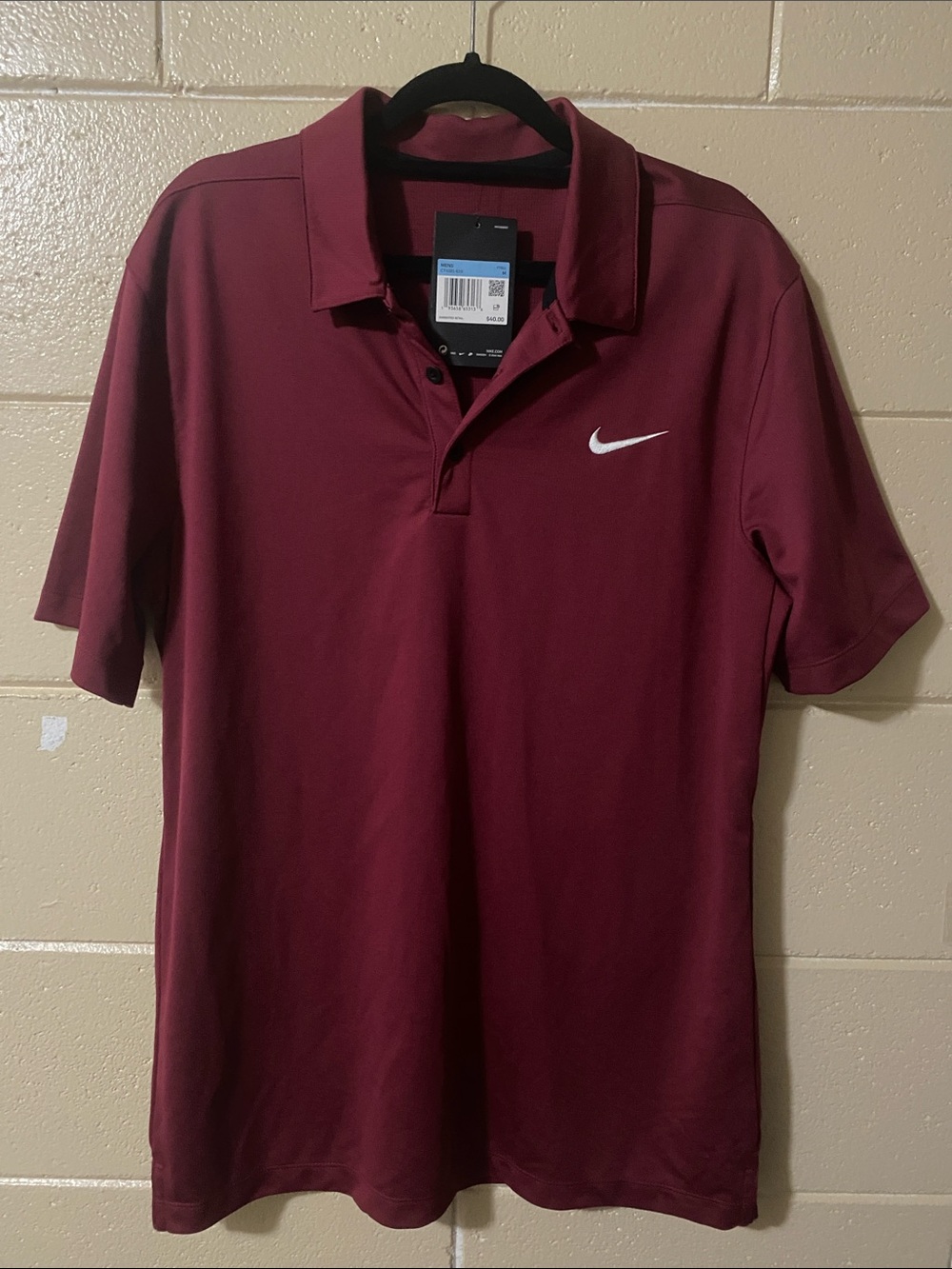 Nike Men’s Maroon Polo Shirt with White Swoosh